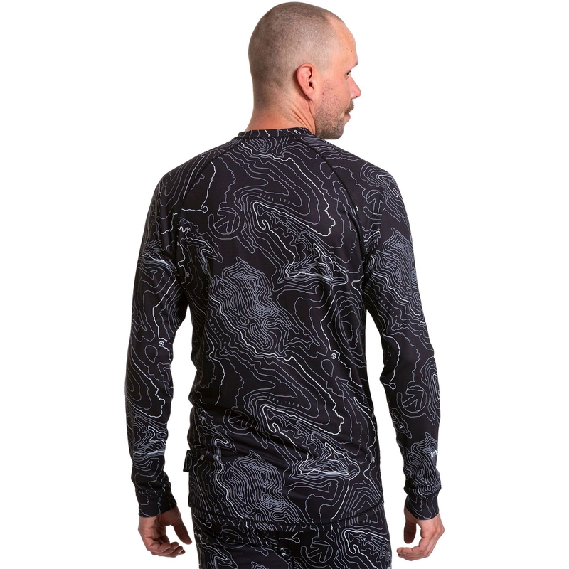 Tricou termic pentru bărbați Meatfly Avery negru-alb