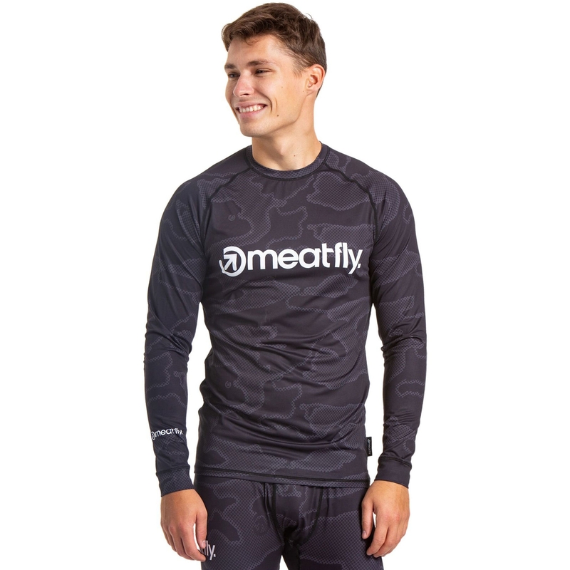 Tricou termic pentru bărbați Meatfly Avery negru-gri