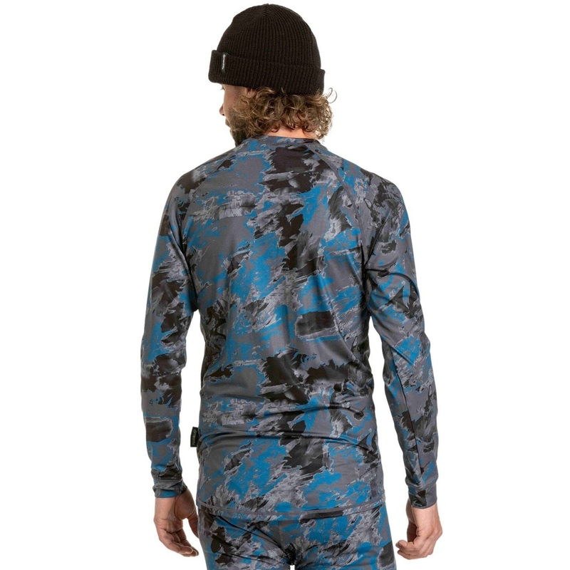 Tricou termic pentru bărbați Meatfly Avery camo albastru-gri