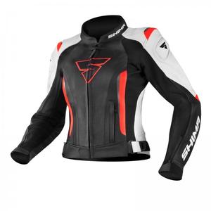 Shima Miura pentru femei Shima Miura Black-White-Fluo Red Jacheta de motociclete lichidare
