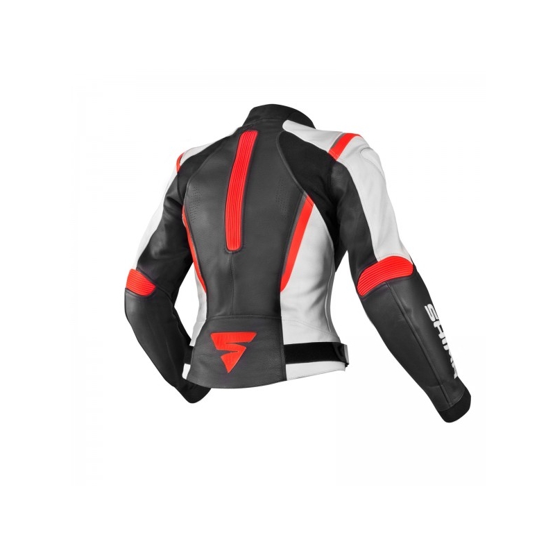 Shima Miura pentru femei Shima Miura Black-White-Fluo Red Jacheta de motociclete lichidare
