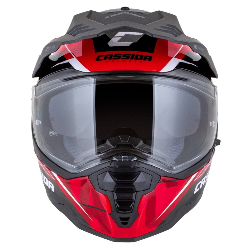 Casca enduro Cassida Road Runner TechniX rosu-negru-alb-gri