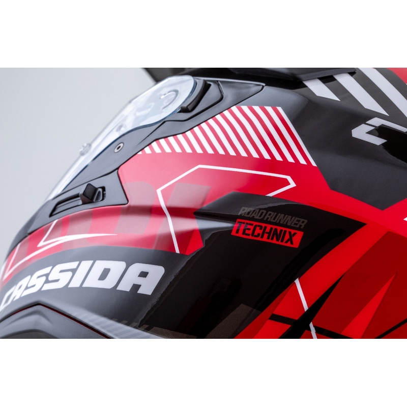 Casca enduro Cassida Road Runner TechniX rosu-negru-alb-gri