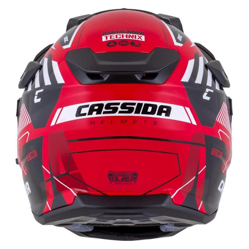 Casca enduro Cassida Road Runner TechniX rosu-negru-alb-gri