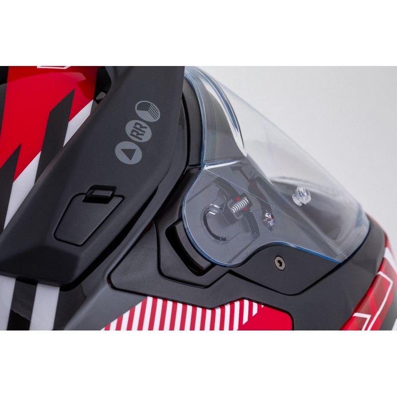 Casca enduro Cassida Road Runner TechniX rosu-negru-alb-gri