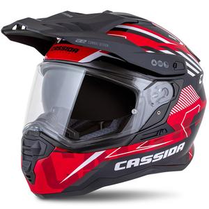 Casca enduro Cassida Road Runner TechniX rosu-negru-alb-gri