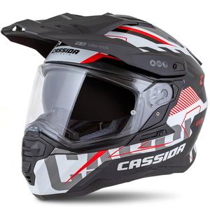Casca enduro Cassida Road Runner TechniX alb-negru-rosu-gri