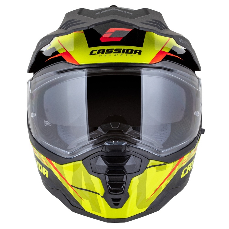 Casca enduro Cassida Road Runner TechniX galben fluo-negru-portocaliu-gri
