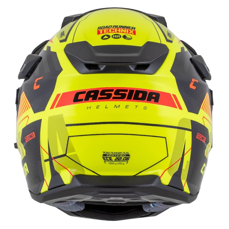 Casca enduro Cassida Road Runner TechniX galben fluo-negru-portocaliu-gri