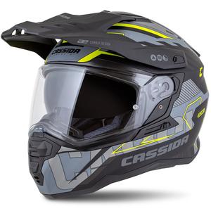 Casca enduro Cassida Road Runner TechniX mat gri-negru-galben fluo