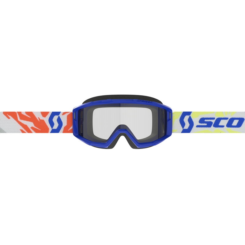Ochelari de motocross pentru copii SCOTT Primal Youth albastru cu plexiglas transparent