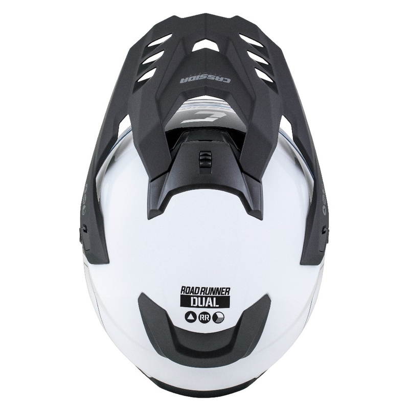 Casca enduro Cassida Road Runner Dual alb-negru