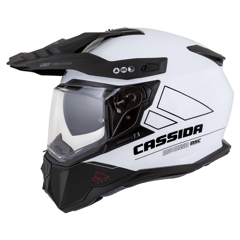 Casca enduro Cassida Road Runner Dual alb-negru