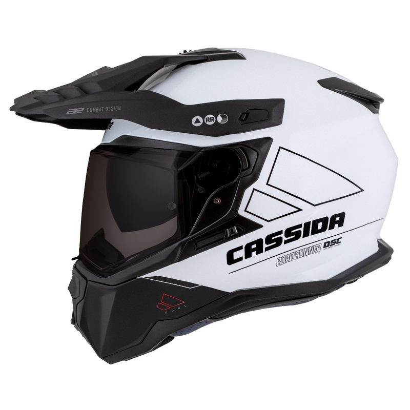 Casca enduro Cassida Road Runner Dual alb-negru