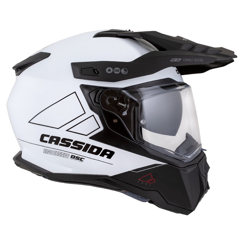 Casca enduro Cassida Road Runner Dual alb-negru