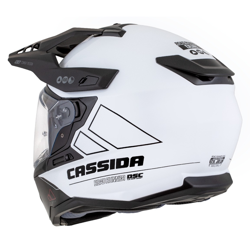 Casca enduro Cassida Road Runner Dual alb-negru