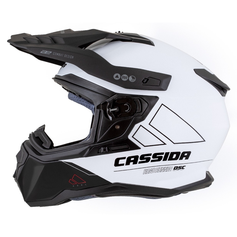 Casca enduro Cassida Road Runner Dual alb-negru