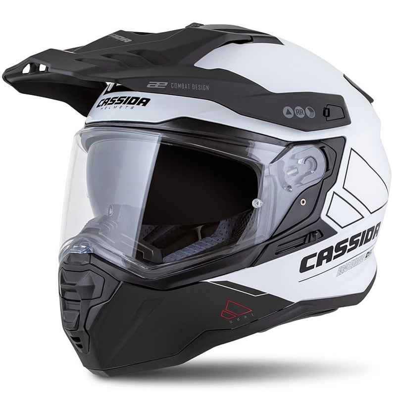 Casca enduro Cassida Road Runner Dual alb-negru