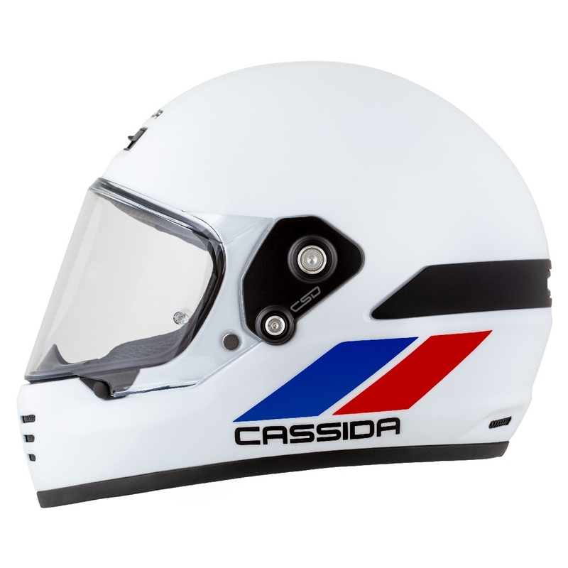 Casca enduro Cassida FormX FlatOut alb-albastru-rosu