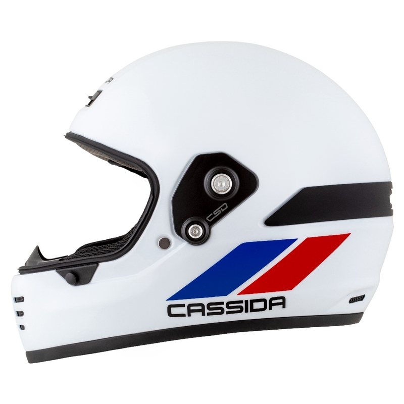 Casca enduro Cassida FormX FlatOut alb-albastru-rosu