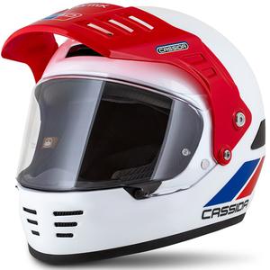 Casca enduro Cassida FormX FlatOut alb-albastru-rosu