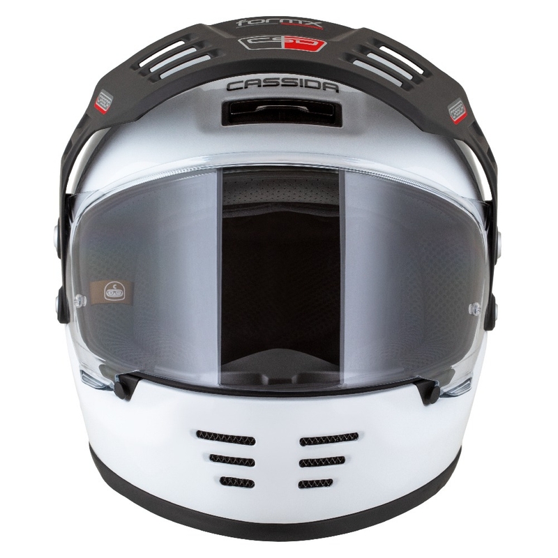 Casca enduro Cassida FormX FlatOut alb-negru-rosu