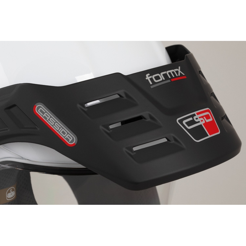 Casca enduro Cassida FormX FlatOut alb-negru-rosu