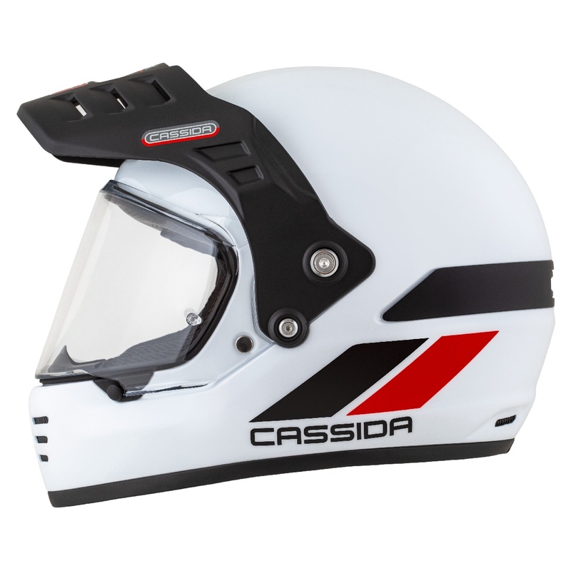 Casca enduro Cassida FormX FlatOut alb-negru-rosu