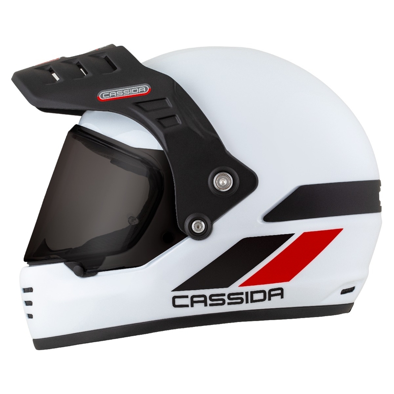 Casca enduro Cassida FormX FlatOut alb-negru-rosu