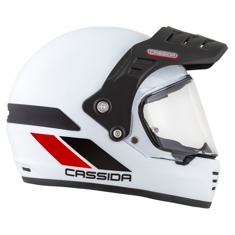 Casca enduro Cassida FormX FlatOut alb-negru-rosu