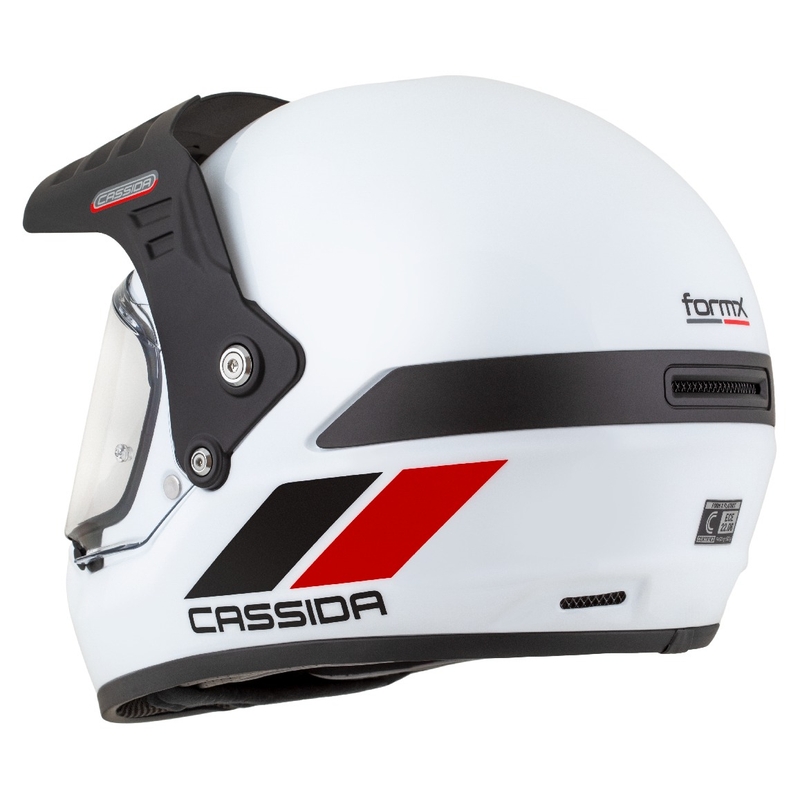 Casca enduro Cassida FormX FlatOut alb-negru-rosu