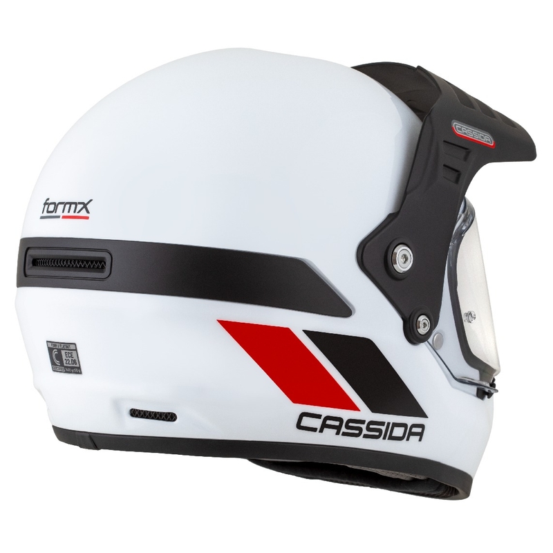 Casca enduro Cassida FormX FlatOut alb-negru-rosu