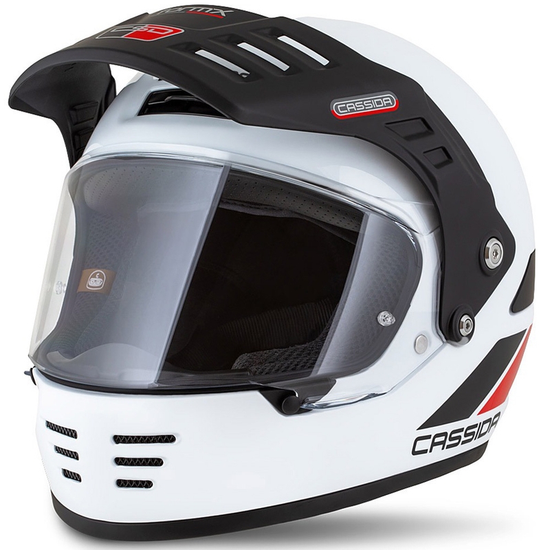 Casca enduro Cassida FormX FlatOut alb-negru-rosu