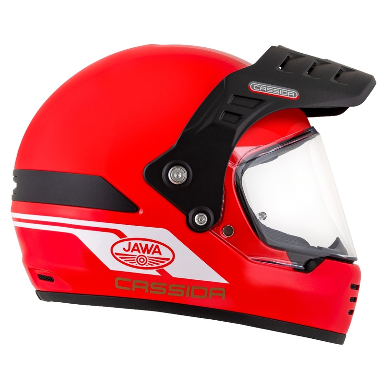 Casca enduro Cassida FormX Jawa RotaX rosu-alb-auriu