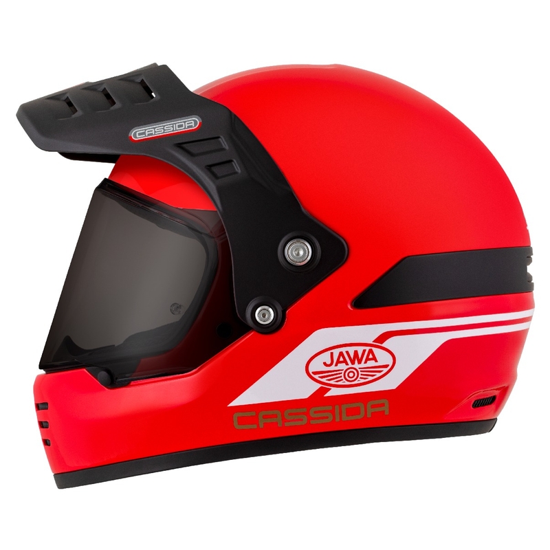 Casca enduro Cassida FormX Jawa RotaX rosu-alb-auriu