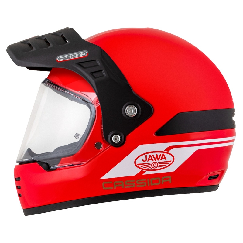 Casca enduro Cassida FormX Jawa RotaX rosu-alb-auriu