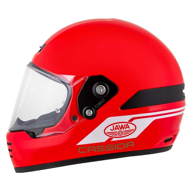 Casca enduro Cassida FormX Jawa RotaX rosu-alb-auriu
