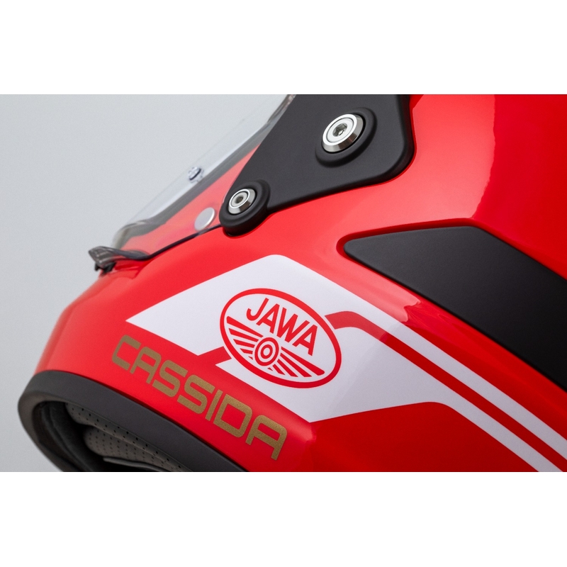 Casca enduro Cassida FormX Jawa RotaX rosu-alb-auriu