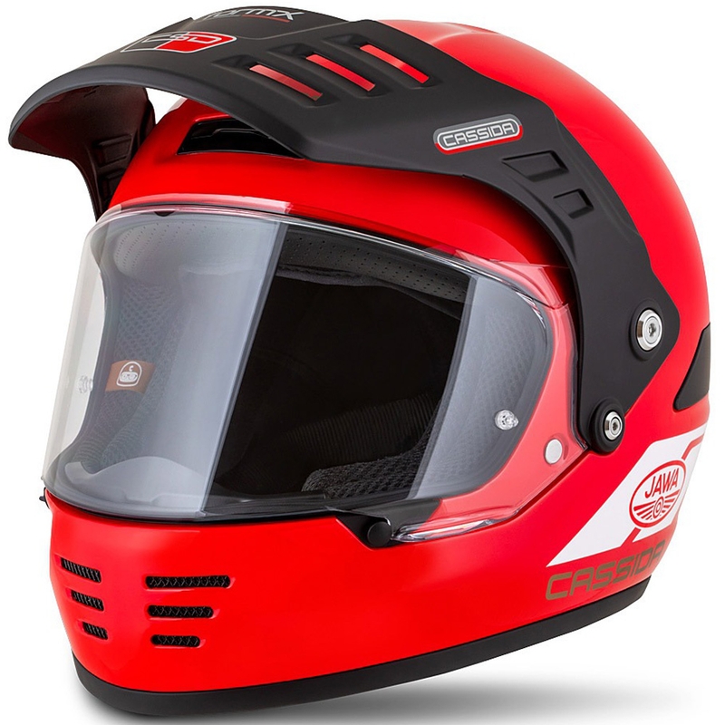 Casca enduro Cassida FormX Jawa RotaX rosu-alb-auriu