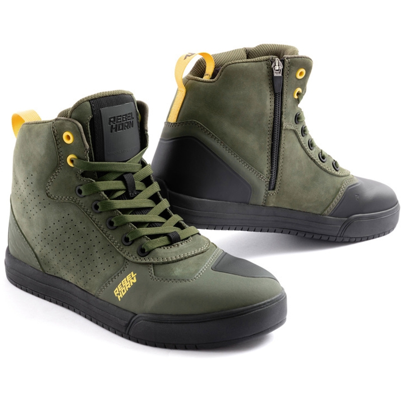 Ghete moto din piele Rebelhorn Spike verde