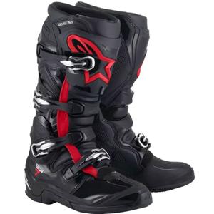 Ghete motocross Alpinestars TECH 7 negru-rosu fluo