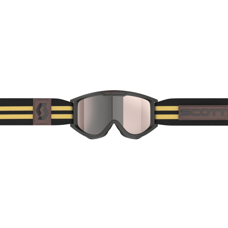 Ochelari de motocross SCOTT 89X Era negru-bej cu plexiglas argintiu