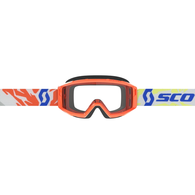Ochelari de motocross pentru copii SCOTT Primal Youth portocaliu cu plexiglas transparent