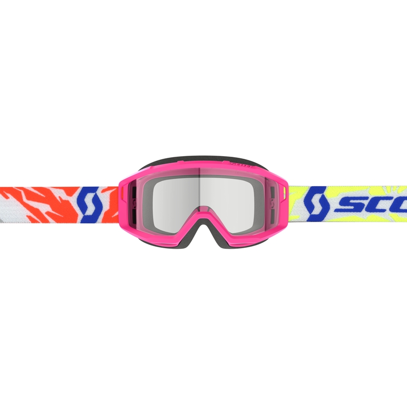 Ochelari de motocross pentru copii SCOTT Primal Youth roz cu plexiglas transparent