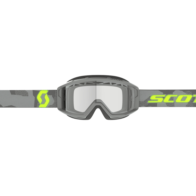 Ochelari de motocross SCOTT Primal Enduro gri-galben fluo cu plexiglas transparent