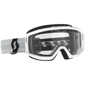 Ochelari SCOTT Primal Enduro de motocross albi cu plexiglas transparent
