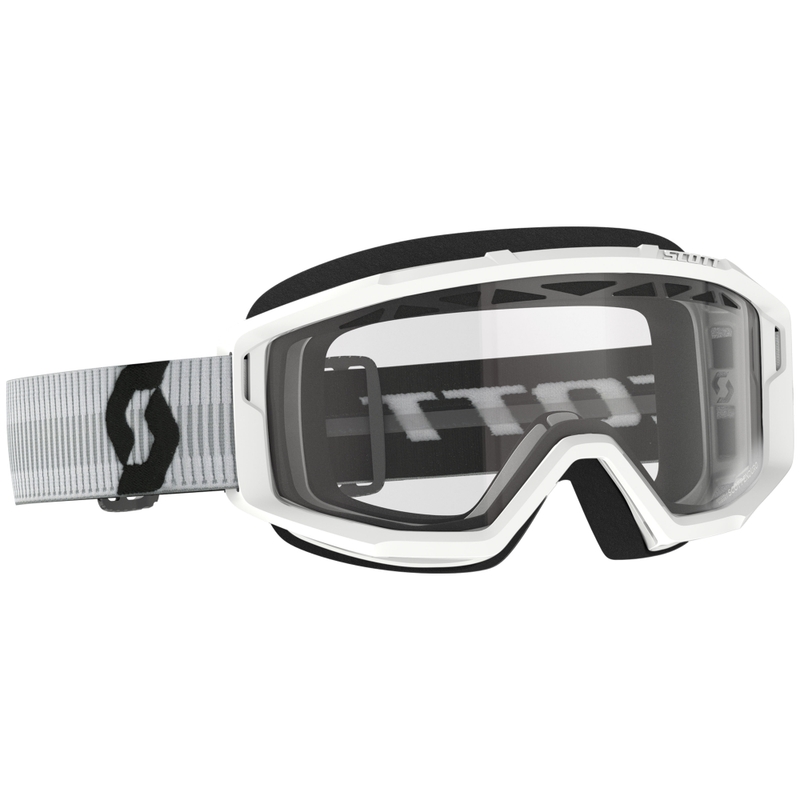 Ochelari SCOTT Primal Enduro de motocross albi cu plexiglas transparent
