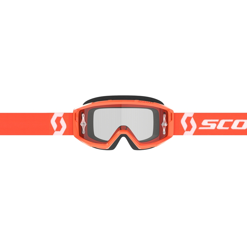 Ochelari de motocross SCOTT Primal Clear portocaliu-alb cu plexiglas transparent