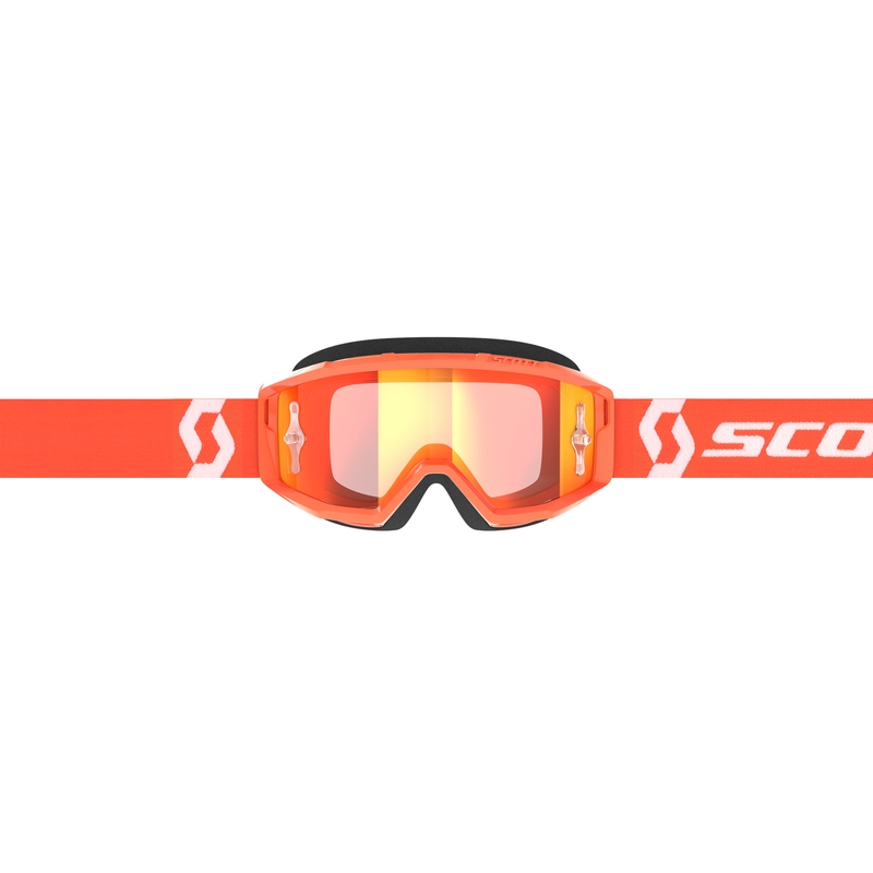 Ochelari de motocross SCOTT Primal CH portocaliu-alb cu plexiglas crom portocaliu