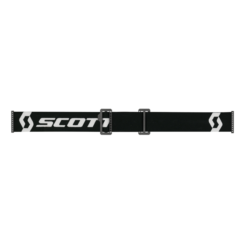 Ochelari de motocross SCOTT Primal CH alb-negru cu plexiglas crom argintiu
